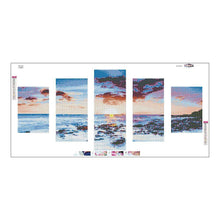 Lade das Bild in den Galerie-Viewer, Sonnenuntergang 5 - Bilder - voller runder Diamant - 95x45cm