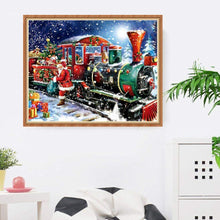 Lade das Bild in den Galerie-Viewer, Weihnachtszug - voller runder Diamant - 40x30cm