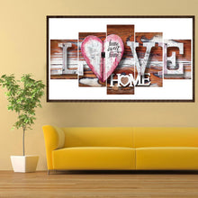 Lade das Bild in den Galerie-Viewer, LOVE 5 - Bilder - voller runder Diamant - 95x45cm