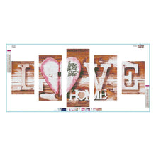 Lade das Bild in den Galerie-Viewer, LOVE 5 - Bilder - voller runder Diamant - 95x45cm