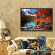 Lade das Bild in den Galerie-Viewer, Herbst Blätter See - volle Diamant-Malerei - 40x30cm