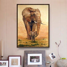 Lade das Bild in den Galerie-Viewer, Fütterung Elefant - voller runder Diamant - 40x30cm