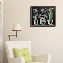 Lade das Bild in den Galerie-Viewer, Kaktus-Tafel - voller Runder Diamant - 25x30cm