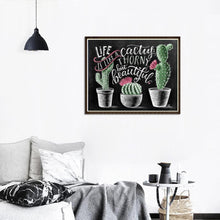 Lade das Bild in den Galerie-Viewer, Kaktus-Tafel - voller Runder Diamant - 25x30cm