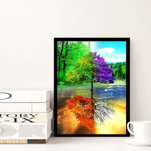 Lade das Bild in den Galerie-Viewer, Vier Jahreszeiten Baum - voller runder Diamant - 30x40cm