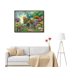 Lade das Bild in den Galerie-Viewer, Gartenfahrrad - voller runder Diamant - 40x50cm