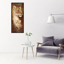 Lade das Bild in den Galerie-Viewer, Löwe - voller runder Diamant - 25 * 55cm