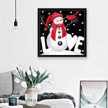 Lade das Bild in den Galerie-Viewer, Weihnachten Schneemann - voller runder Diamant - 25x25cm