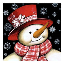 Lade das Bild in den Galerie-Viewer, Weihnachten Schneemann - voller runder Diamant - 25x25cm