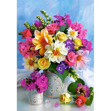 Lade das Bild in den Galerie-Viewer, Farbige Blume - voller runder Diamant - 40x30cm