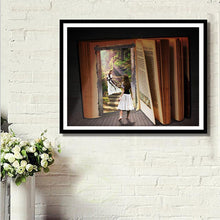 Lade das Bild in den Galerie-Viewer, Mädchen in die Welt des Buches - voller runder Diamant - 30x40cm