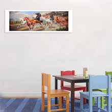 Lade das Bild in den Galerie-Viewer, Pferd - volle Runde Diamant-Malerei - 80x30cm