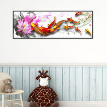 Lade das Bild in den Galerie-Viewer, Glückliche Karpfen Fisch - volle Runde Diamant-Malerei - 80x30cm