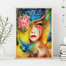 Lade das Bild in den Galerie-Viewer, Blumen Mädchen - volle Diamant-Malerei - 40x30cm