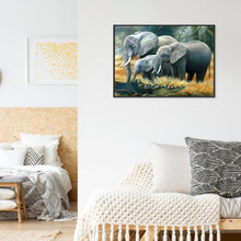 Lade das Bild in den Galerie-Viewer, Elefanten-Familie - volle Diamant-Malerei - 40x30cm