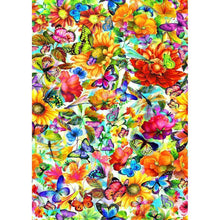 Lade das Bild in den Galerie-Viewer, Bunte Blume Schmetterling - voller runder Diamant - 40x30cm