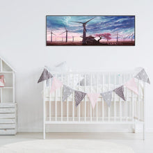 Lade das Bild in den Galerie-Viewer, Vintage-Feld - volle Runde Diamant-Malerei - 80x30cm