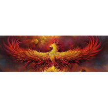 Lade das Bild in den Galerie-Viewer, Feuer Vogel - volle Runde Diamant-Malerei - 80x30cm