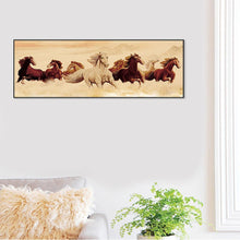 Lade das Bild in den Galerie-Viewer, Laufpferde - volle Runde Diamant-Malerei - 80x30cm