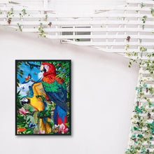 Lade das Bild in den Galerie-Viewer, Bunte Papageien - volle Diamant-Malerei - 30x40cm