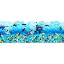 Lade das Bild in den Galerie-Viewer, Meer Welt Fisch - volle Runde Diamant-Malerei - 80x30cm