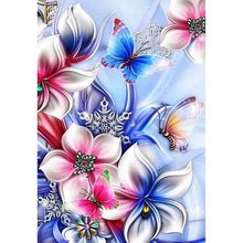Lade das Bild in den Galerie-Viewer, Blumenschmetterling - voller runder Diamant - 40x30cm
