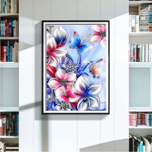 Lade das Bild in den Galerie-Viewer, Blumenschmetterling - voller runder Diamant - 40x30cm