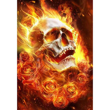 Lade das Bild in den Galerie-Viewer, Feuerschädel - voller runder Diamant - 30x40cm