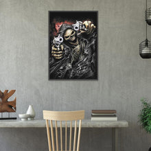 Lade das Bild in den Galerie-Viewer, Heftiger Schädel - voller runder Diamant - 40x30cm