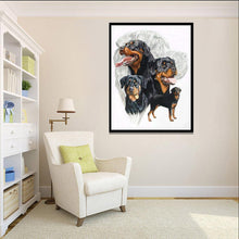 Lade das Bild in den Galerie-Viewer, Hunde-Gruppe - volle Diamant-Malerei - 40x30cm
