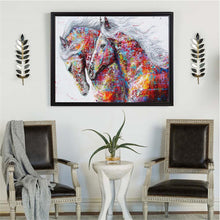 Lade das Bild in den Galerie-Viewer, Bunte Pferd - volle Diamant-Malerei - 40x30cm