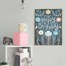 Lade das Bild in den Galerie-Viewer, Alles Gute zum Geburtstag - voller runder Diamant - 40x30cm