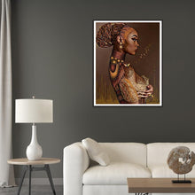Lade das Bild in den Galerie-Viewer, Ethnischer Charakter - voller runder Diamant - 40x30cm