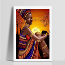 Lade das Bild in den Galerie-Viewer, Ethnischer Charakter - voller runder Diamant - 40x30cm