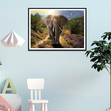 Lade das Bild in den Galerie-Viewer, Elefant - voller runder Diamant - 40x30cm