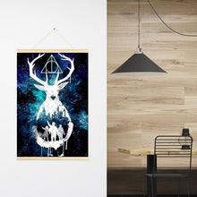 Lade das Bild in den Galerie-Viewer, Hängende Hirsche - voller runder Diamant - 40x60cm