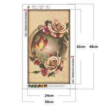 Lade das Bild in den Galerie-Viewer, Blumenschmetterling - voller runder Diamant - 30x35cm