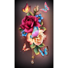 Lade das Bild in den Galerie-Viewer, Blumenschmetterling - voller runder Diamant - 30x48cm