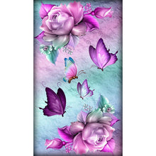 Lade das Bild in den Galerie-Viewer, Blumenschmetterling - voller runder Diamant - 30x48cm