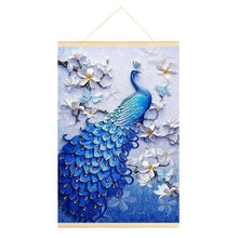 Lade das Bild in den Galerie-Viewer, Hängende Pfau - voller runder Diamant - 40x60cm