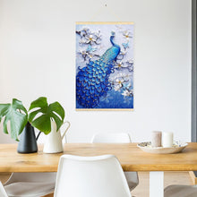 Lade das Bild in den Galerie-Viewer, Hängende Pfau - voller runder Diamant - 40x60cm