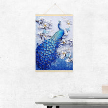 Lade das Bild in den Galerie-Viewer, Hängende Pfau - voller runder Diamant - 40x60cm