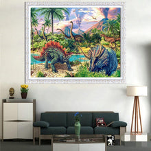 Lade das Bild in den Galerie-Viewer, Dinosaurier - voller runder Diamant - 40x30cm