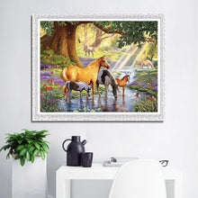 Lade das Bild in den Galerie-Viewer, Pferd - voller runder Diamant - 40x30cm