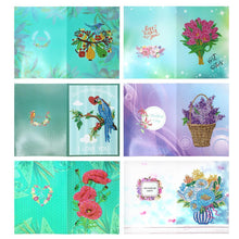 Lade das Bild in den Galerie-Viewer, 6pcs/set Flower and Birds Greeting Cards Diamond Painting