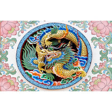 Lade das Bild in den Galerie-Viewer, Chinesischer Drache - voller runder Diamant - 40x60cm