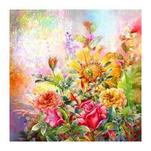 Lade das Bild in den Galerie-Viewer, Blumen - voller runder Diamant - 30x30cm