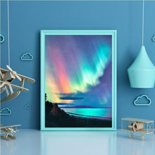 Lade das Bild in den Galerie-Viewer, Aurora Landschaft - voller runder Diamant - 40x30cm