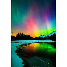 Lade das Bild in den Galerie-Viewer, Aurora Landschaft - voller runder Diamant - 40x30cm