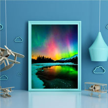Lade das Bild in den Galerie-Viewer, Aurora Landschaft - voller runder Diamant - 40x30cm